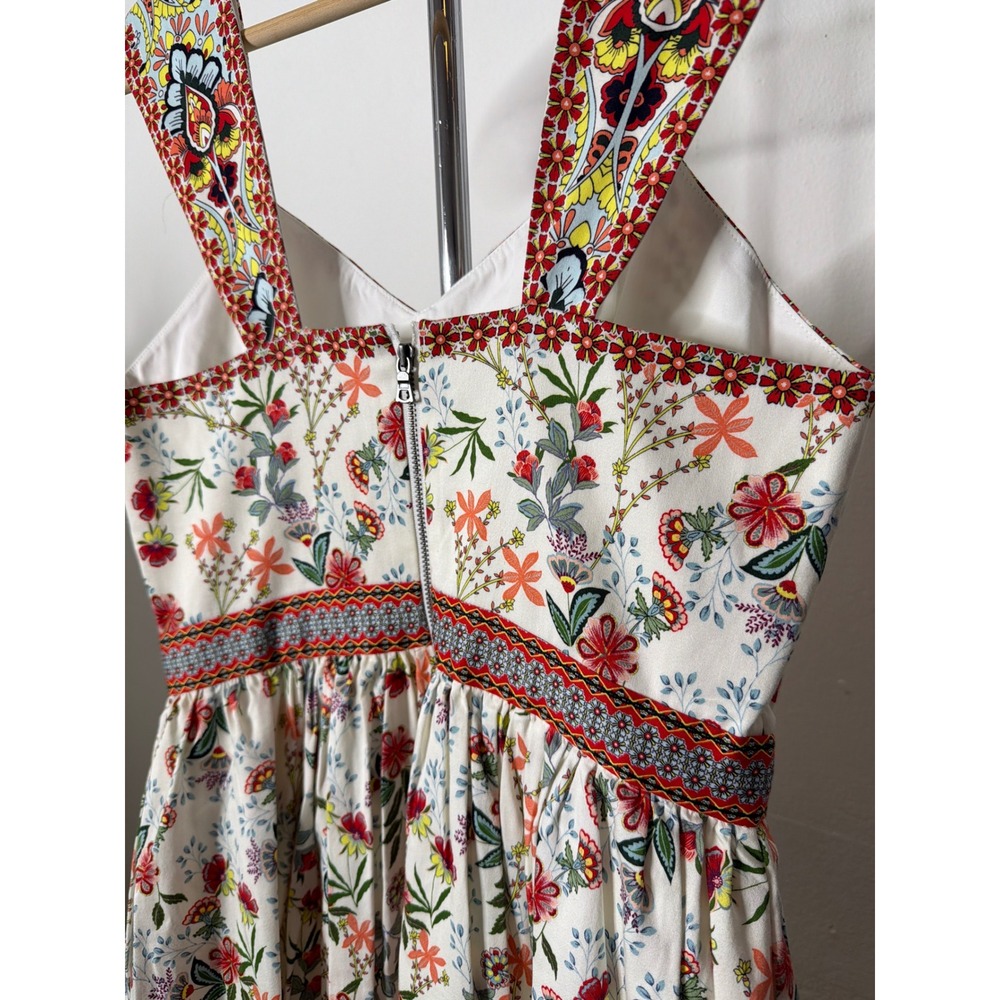 Alice + Olivia Portia Sweetheart Neck Floral Stretch Cotton Midi Dress - Picture 6 of 7